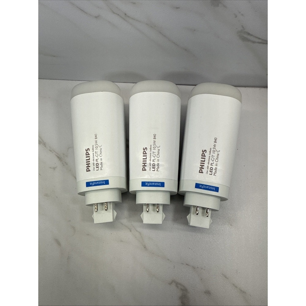 LOT of 3!✨Philips✨Instant Fit✨LED Bulb 10.5W PL-C/T 458430 4-Pin✨BRAND NEW